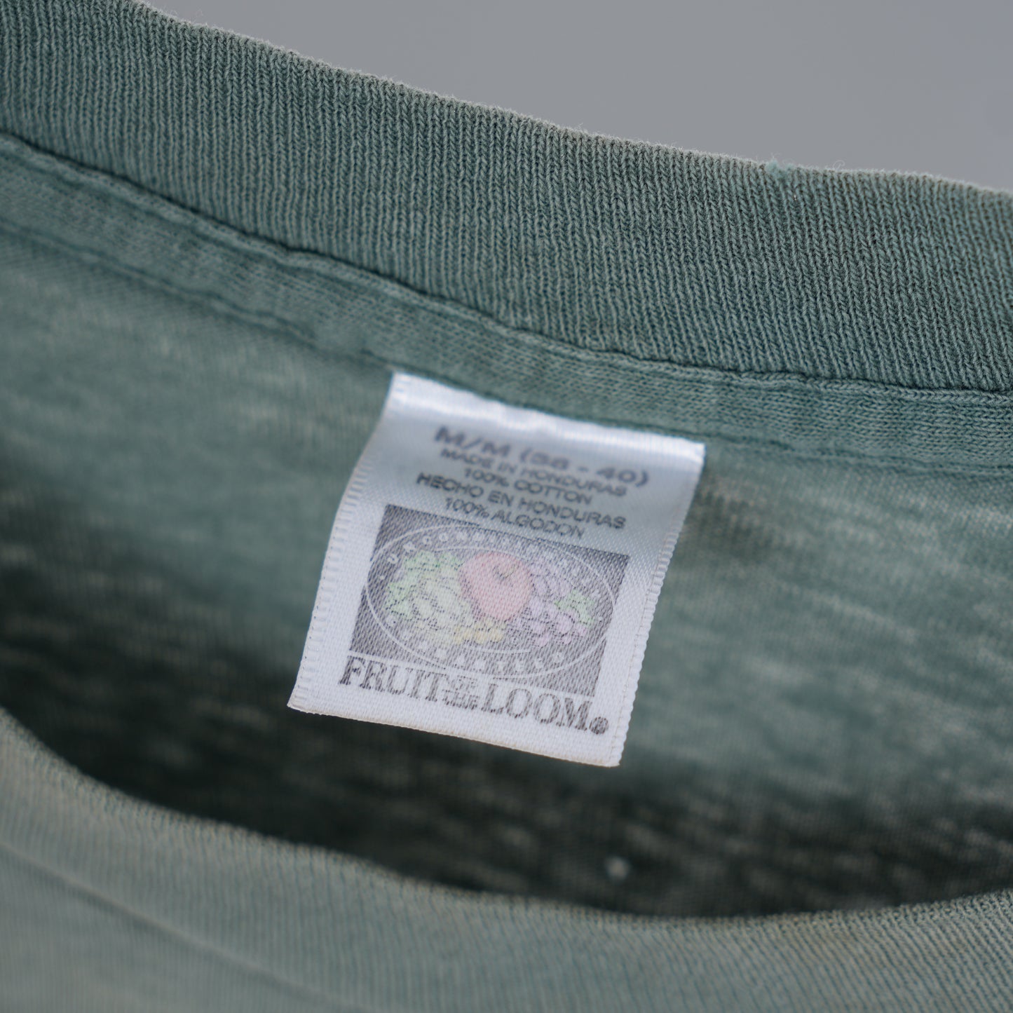 FADED GREEN BOXY GHOST POCKET T-SHIRT