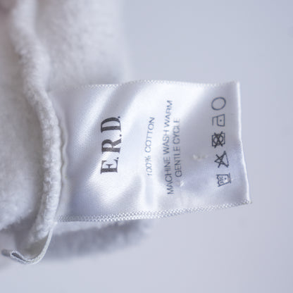 ERD X INDICATES PRIOR DAMAGE WHITE HOODIE