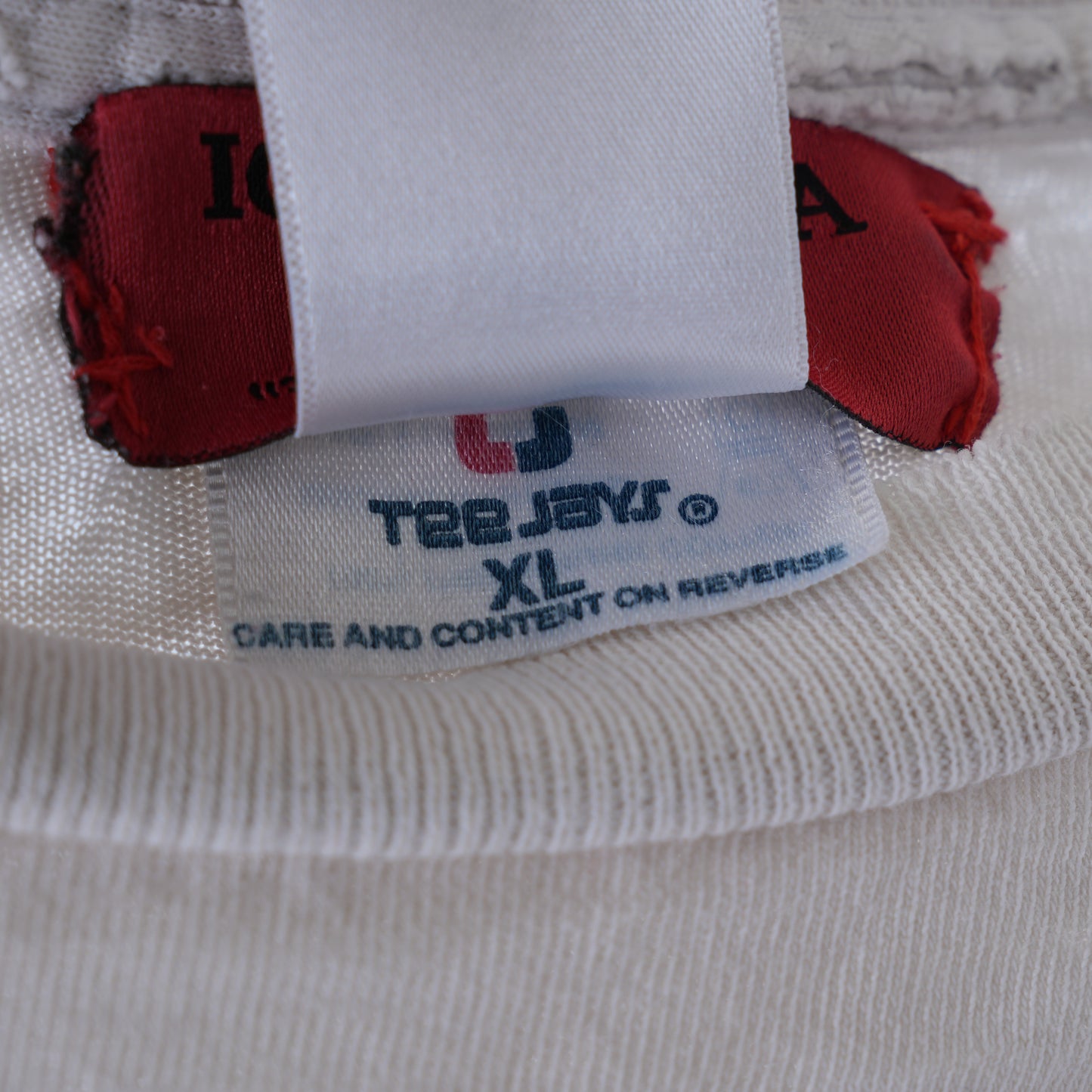 VINTAGE THRASHED JESUS FATHER FORGIVE THEM FADED WHITE T-SHIRT