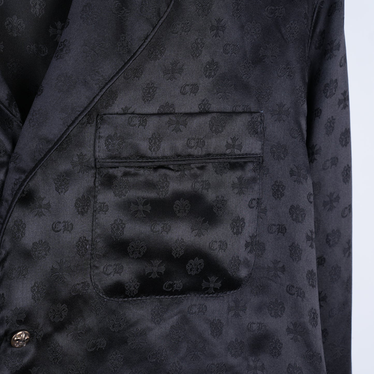CHROME HEARTS SILK BLACK PAJAMA SHIRT