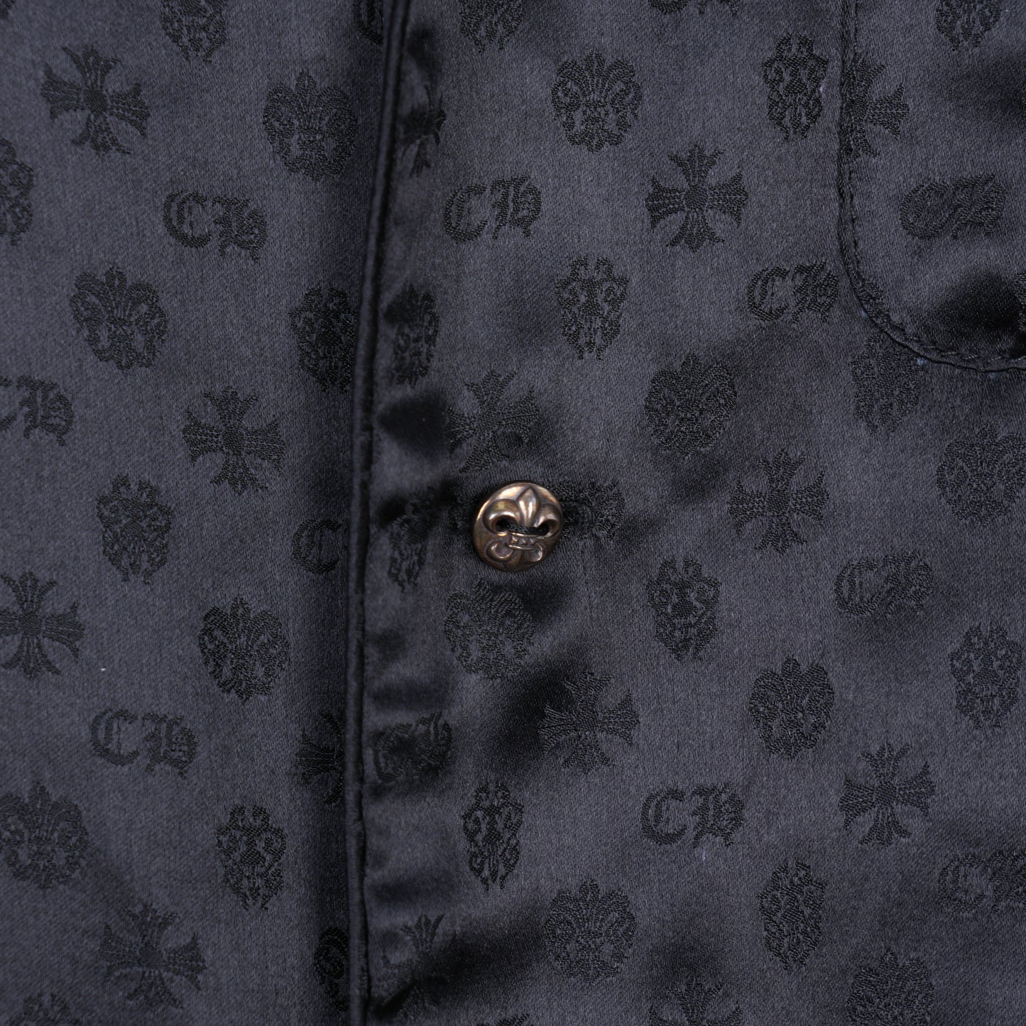 CHROME HEARTS SILK BLACK PAJAMA SHIRT
