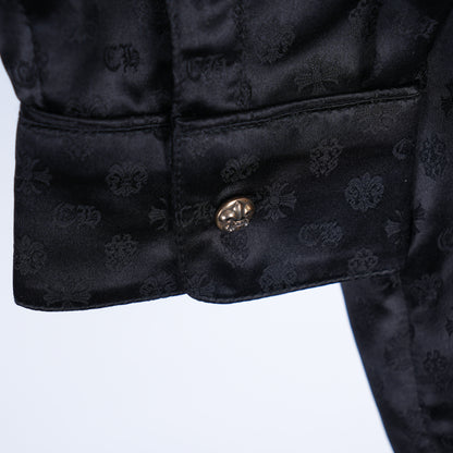 CHROME HEARTS SILK BLACK PAJAMA SHIRT