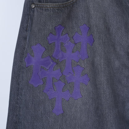 CHROME HEARTS PURPLE ST. BARTH LEVI DENIM