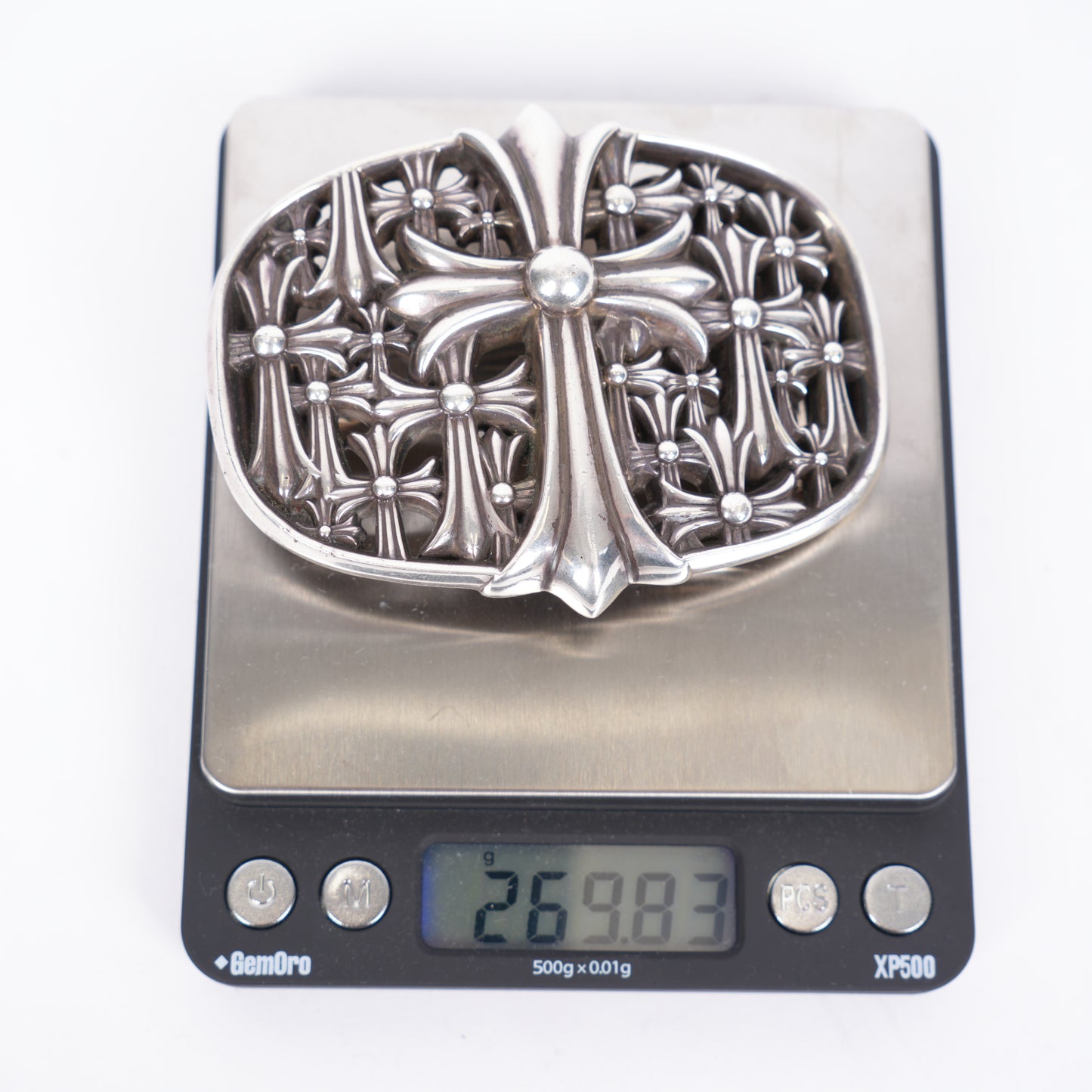 CHROME HEARTS SILVER CEMETERY BUCKLE