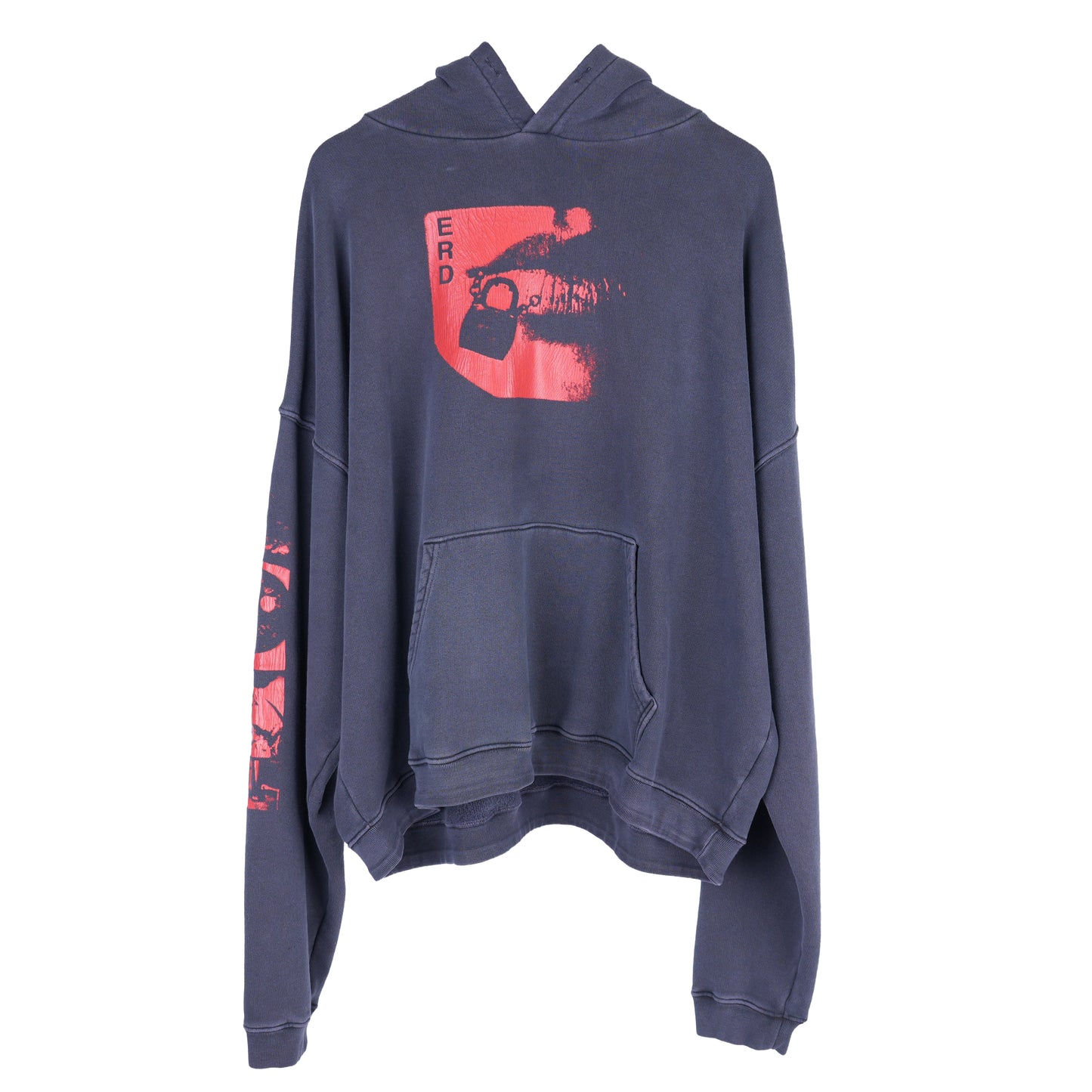 ERD LIPS HOODIE FADED NAVY