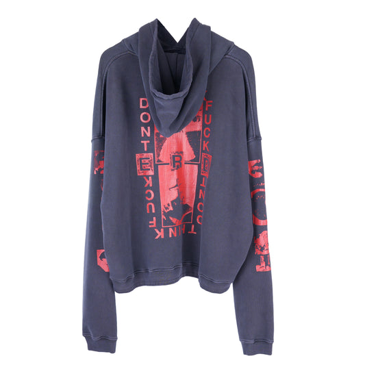 ERD LIPS HOODIE FADED NAVY