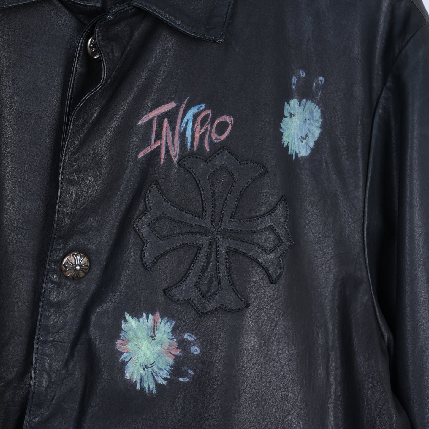 CHROME HEARTS 1 OF 1 MATTY BOY HANDPAINTED LEATHER JACKET