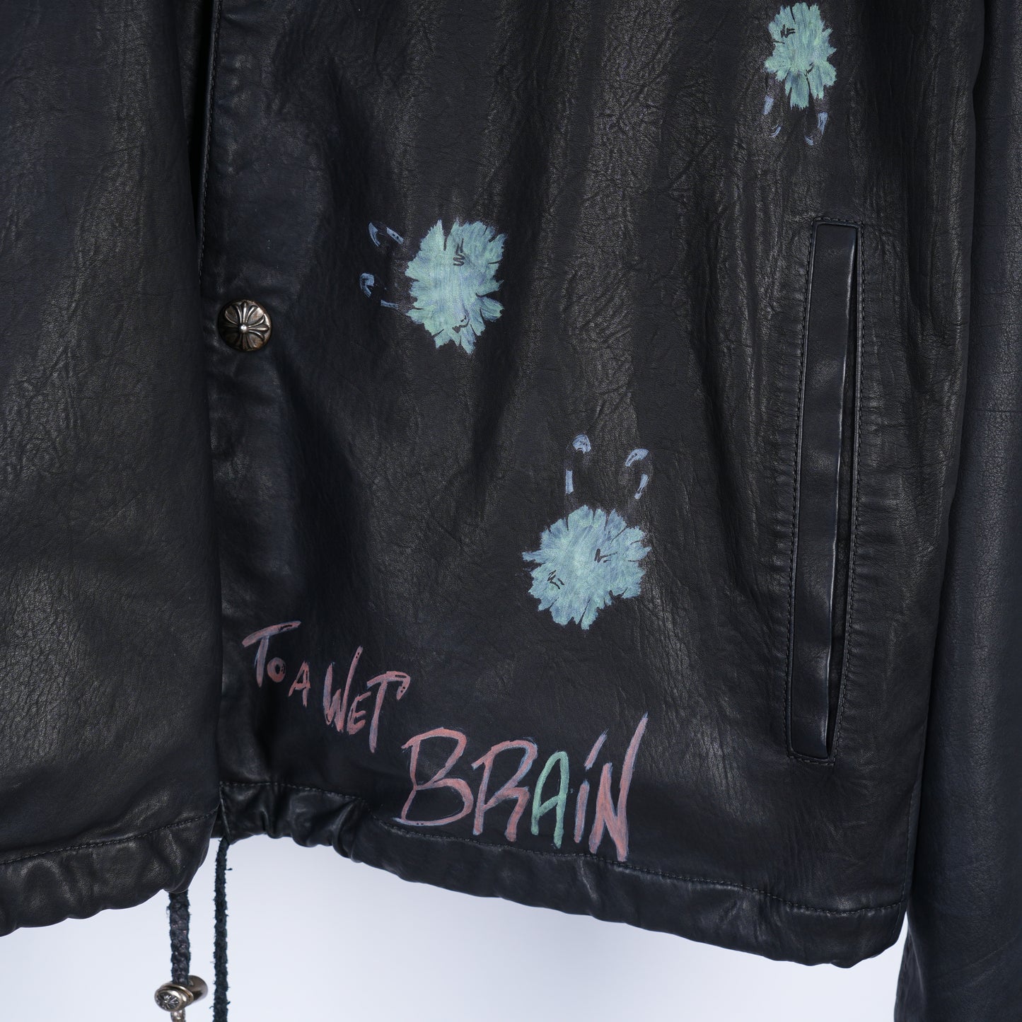 CHROME HEARTS 1 OF 1 MATTY BOY HANDPAINTED LEATHER JACKET