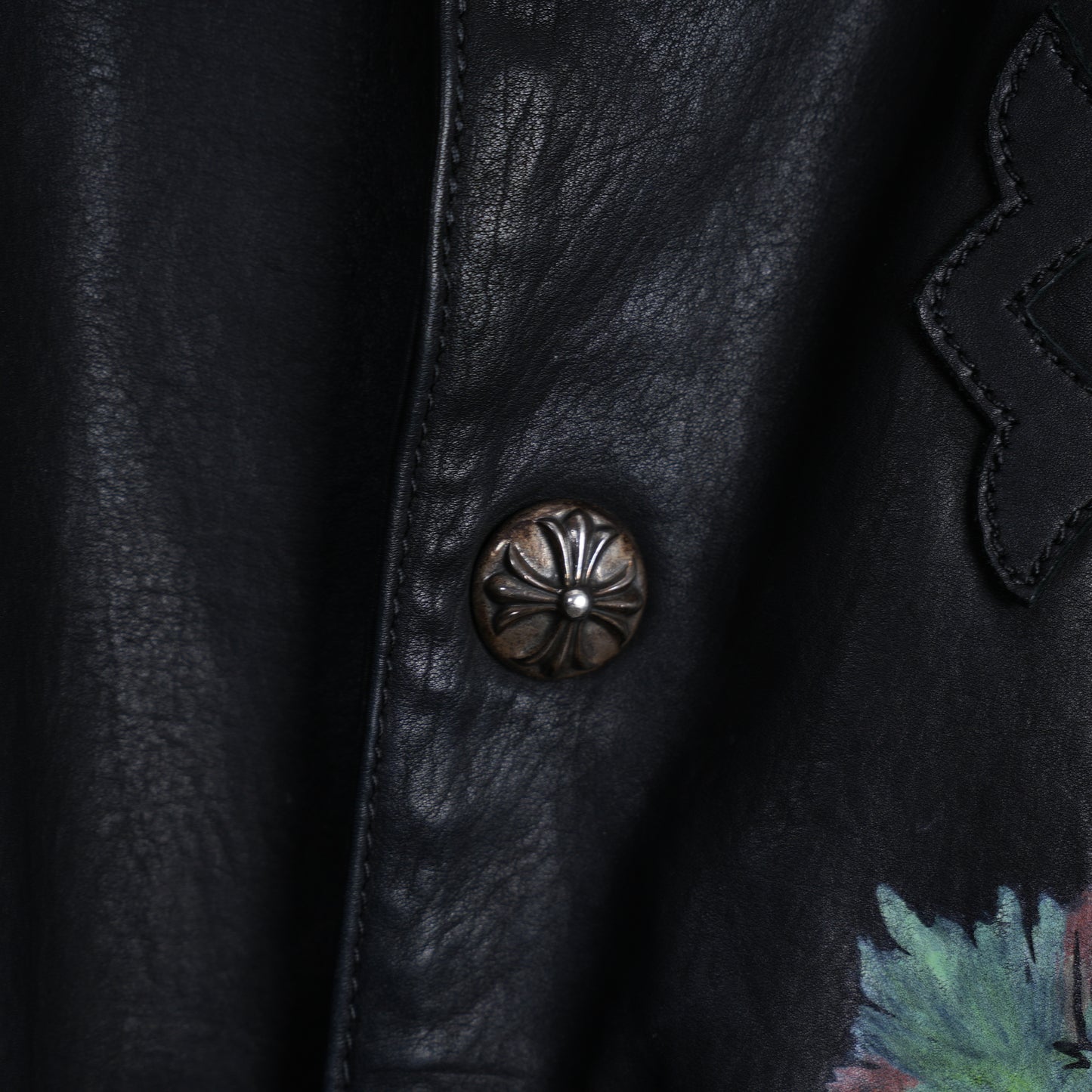 CHROME HEARTS 1 OF 1 MATTY BOY HANDPAINTED LEATHER JACKET