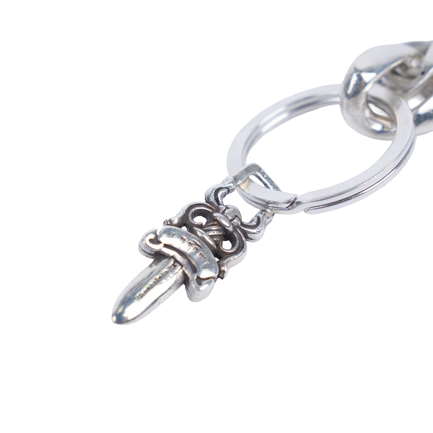 CHROME HEARTS CUBAN LOBSTER KEYCHAIN WITH DAGGER KEYRING