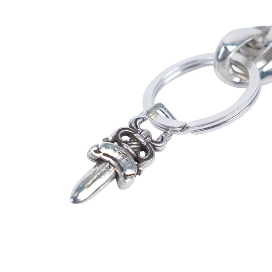 CHROME HEARTS CUBAN LOBSTER KEYCHAIN WITH DAGGER KEYRING