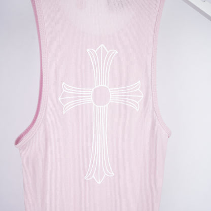 CHROME HEARTS PINK T BAR TANK TOP
