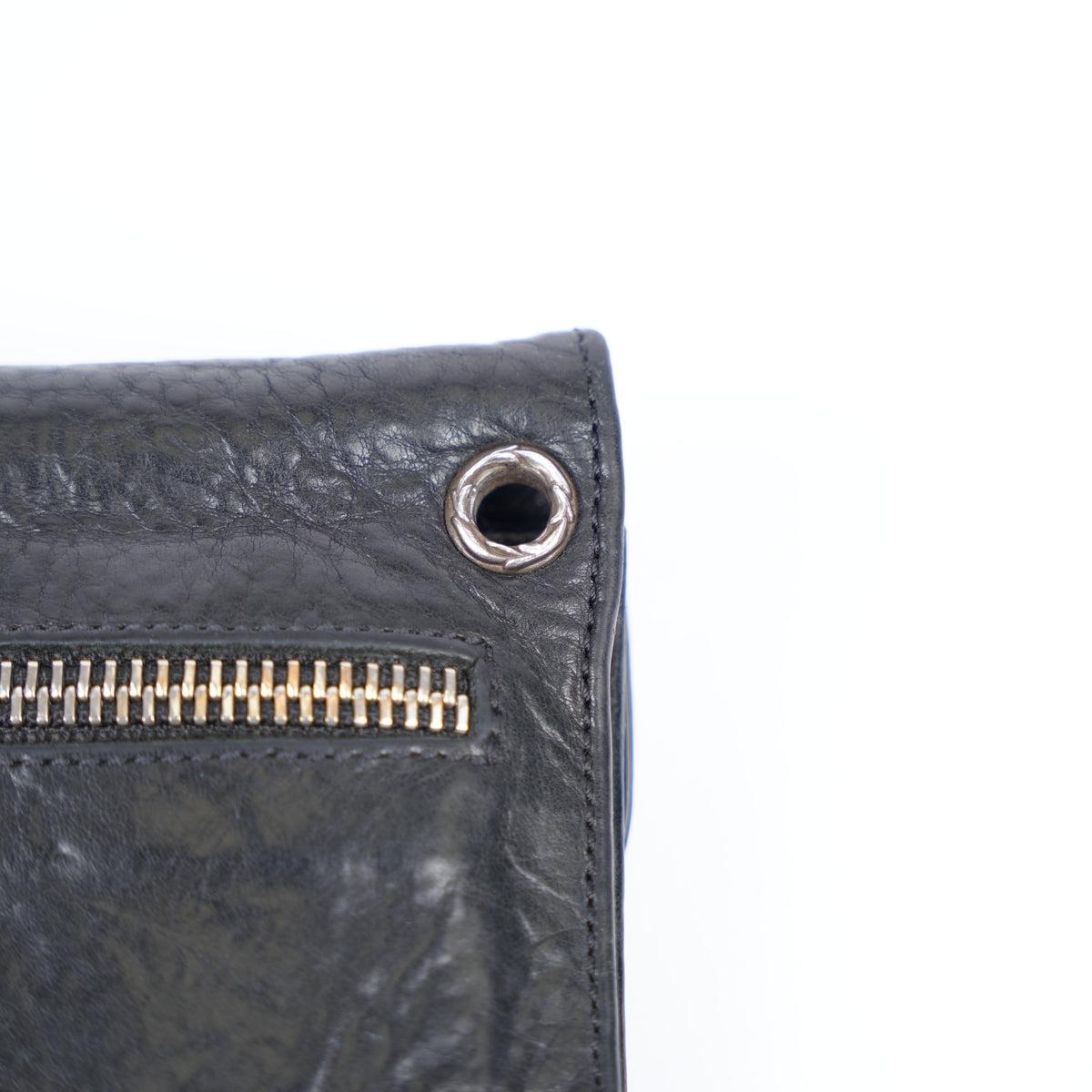 CHROME HEARTS BLACK TRIPLE FOLD SNAP WALLET