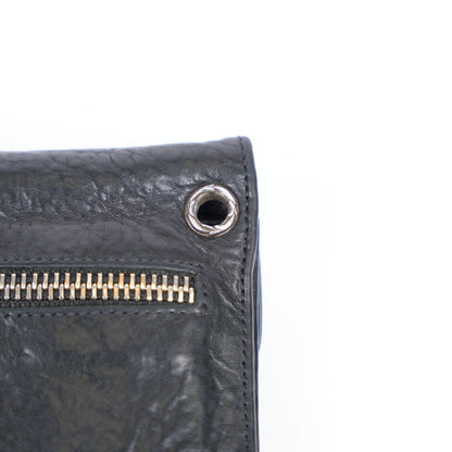 CHROME HEARTS BLACK TRIPLE FOLD SNAP WALLET