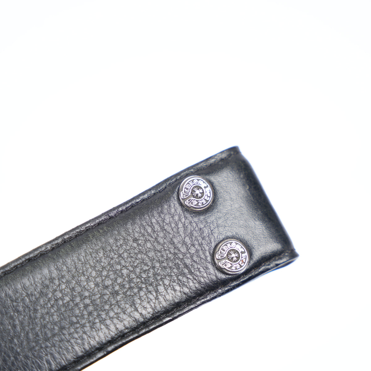CHROME HEARTS BLACK LEATHER STRAP SZ 36