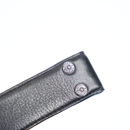 CHROME HEARTS BLACK LEATHER STRAP SZ 36