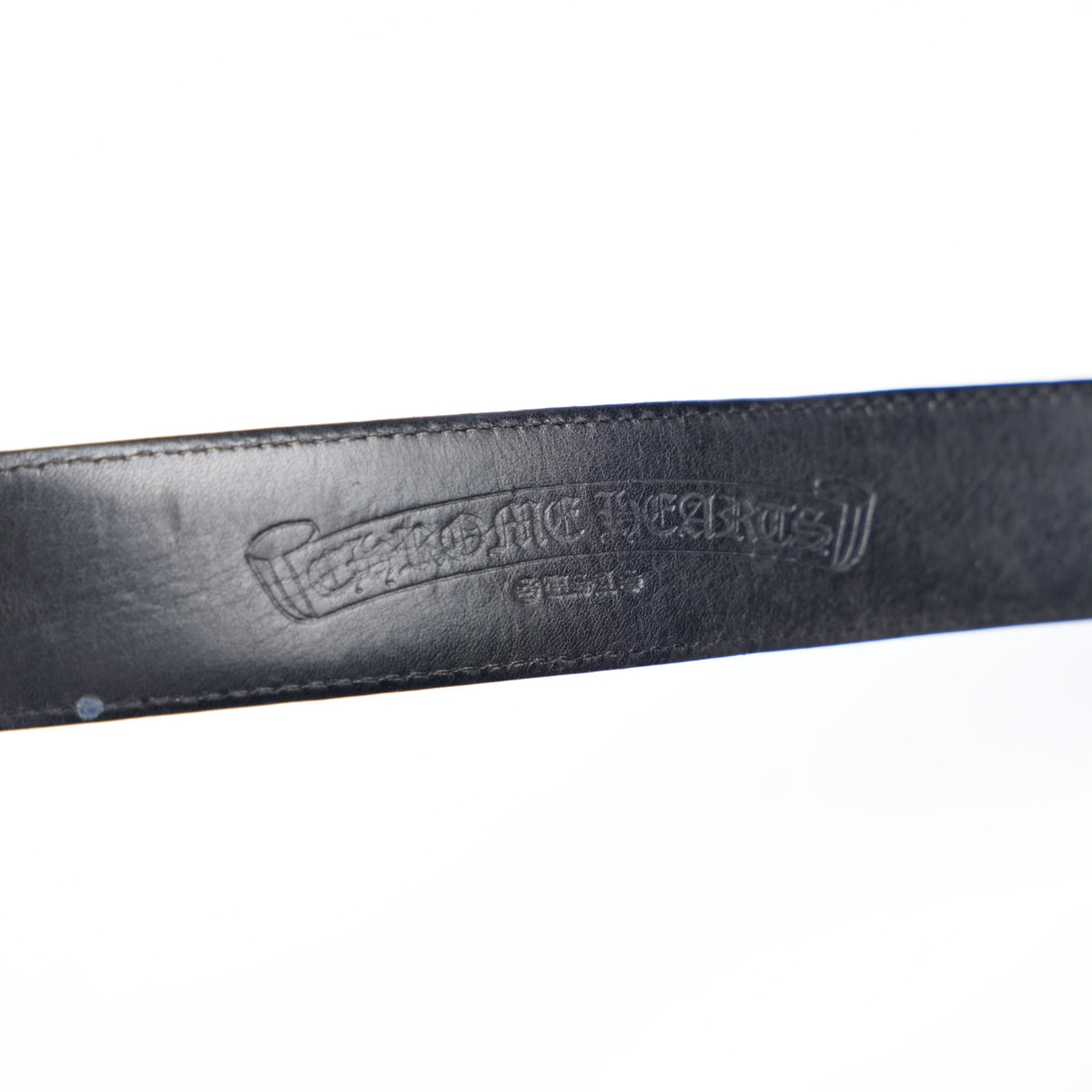 CHROME HEARTS BLACK LEATHER STRAP SZ 36