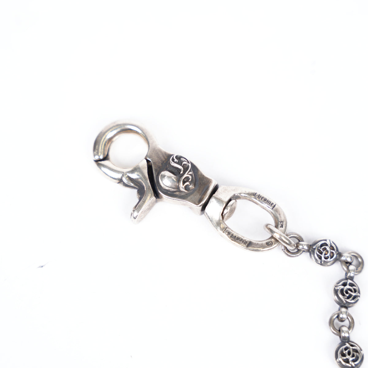 CHROME HEARTS DAGGER PENDANT FLORAL BALL DOUBLE LOBSTER WALLET CHAIN
