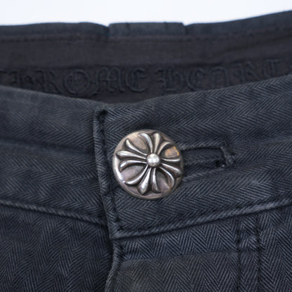 CHROME HEARTS HERRINGBONE ZEBRA PATCH PANTS