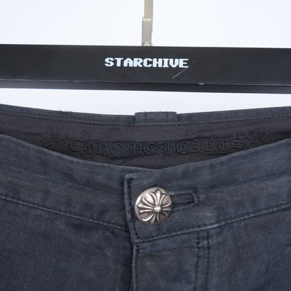 CHROME HEARTS HERRINGBONE ZEBRA PATCH PANTS