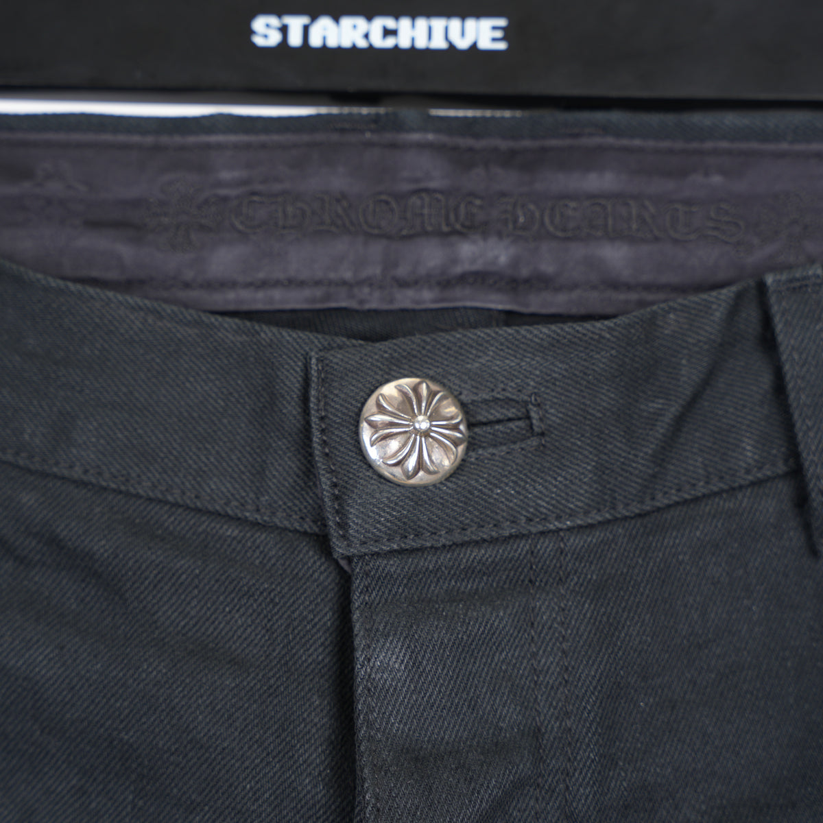 CHROME HEARTS BLACK KS CUT JEANS
