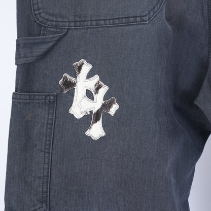 CHROME HEARTS HERRINGBONE ZEBRA PATCH PANTS