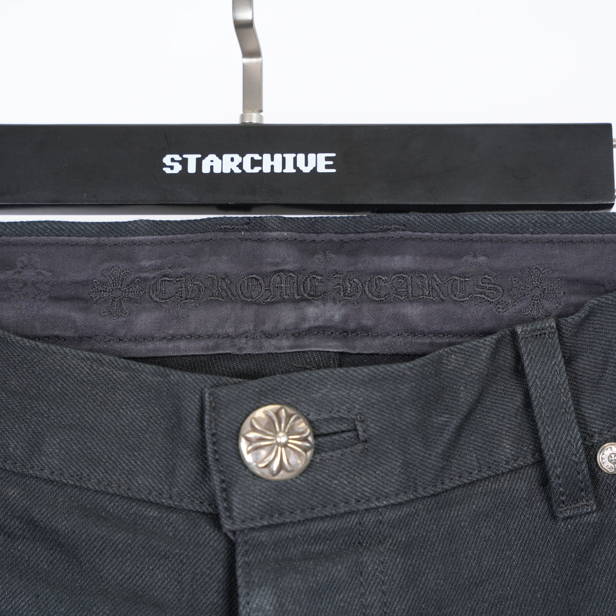 CHROME HEARTS BLACK KS CUT JEANS
