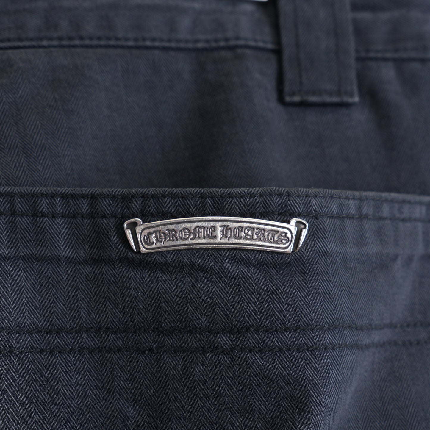 CHROME HEARTS HERRINGBONE ZEBRA PATCH PANTS