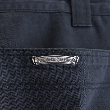CHROME HEARTS HERRINGBONE ZEBRA PATCH PANTS
