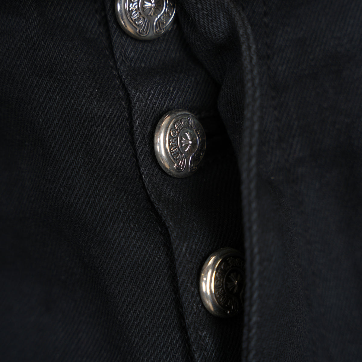 CHROME HEARTS BLACK KS CUT JEANS