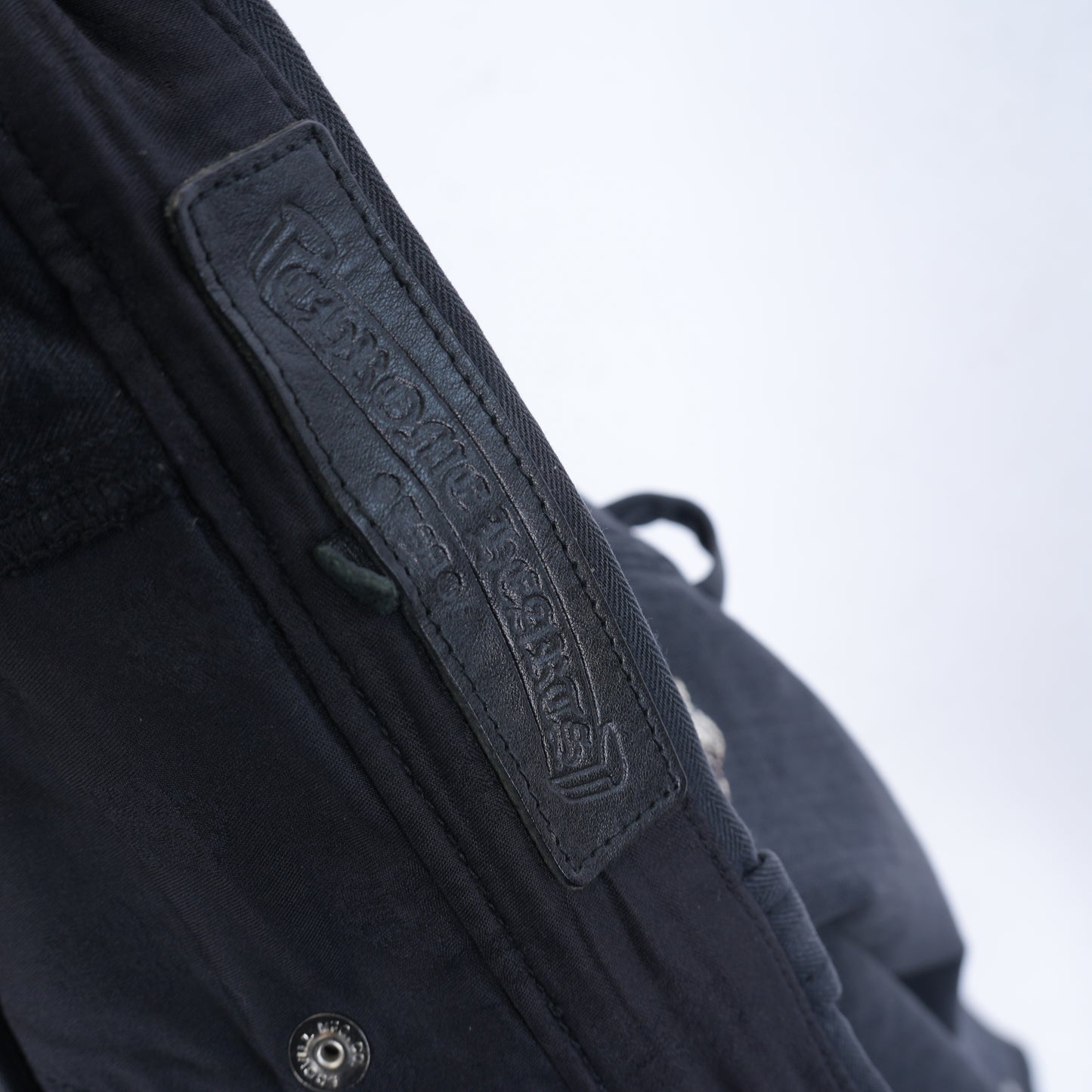 CHROME HEARTS HERRINGBONE ZEBRA PATCH PANTS