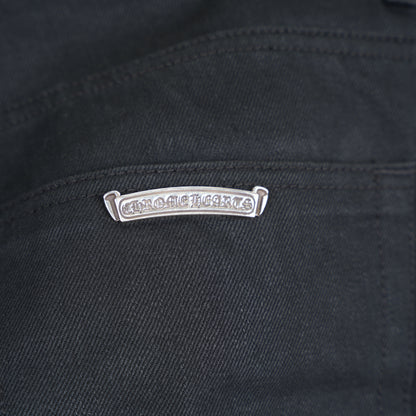 CHROME HEARTS BLACK KS CUT JEANS