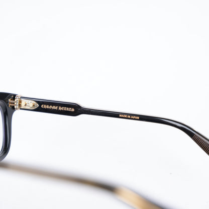 CHROME HEARTS BLACK AND GOLD FRAME AMBIDIXTROUS GLASSES