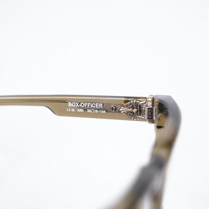 CHROME HEARTS CLEAR GREEN BOX-OFFICER GLASSES