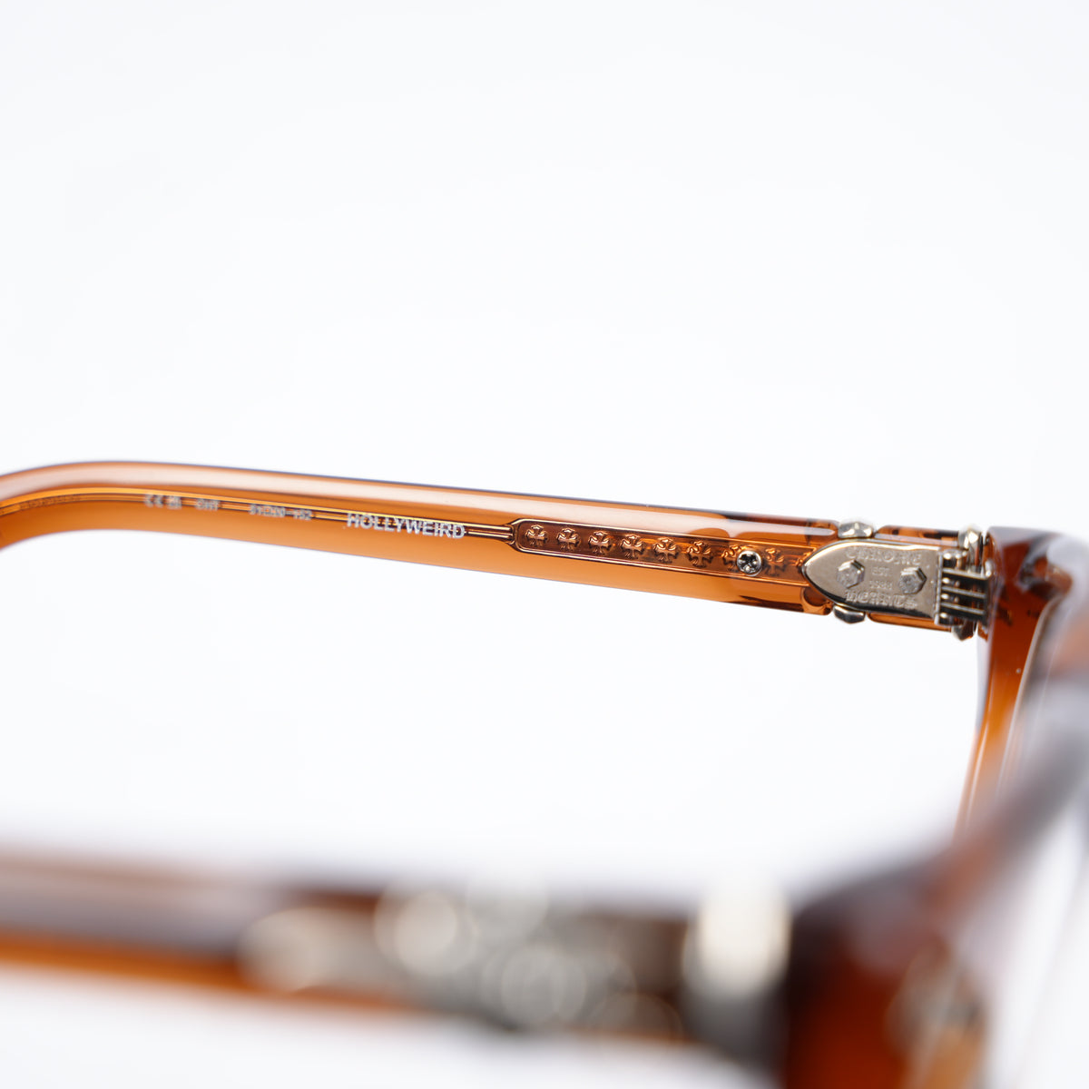 CHROME HEARTS CLEAR ORANGE HOLLYWEIRD GLASSES