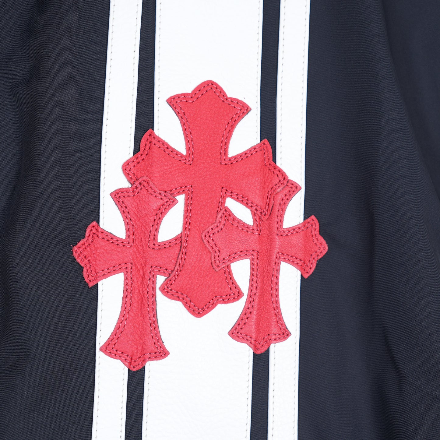 CHROME HEARTS NAVY TRIPLE CROSS COBRA RACING JACKET