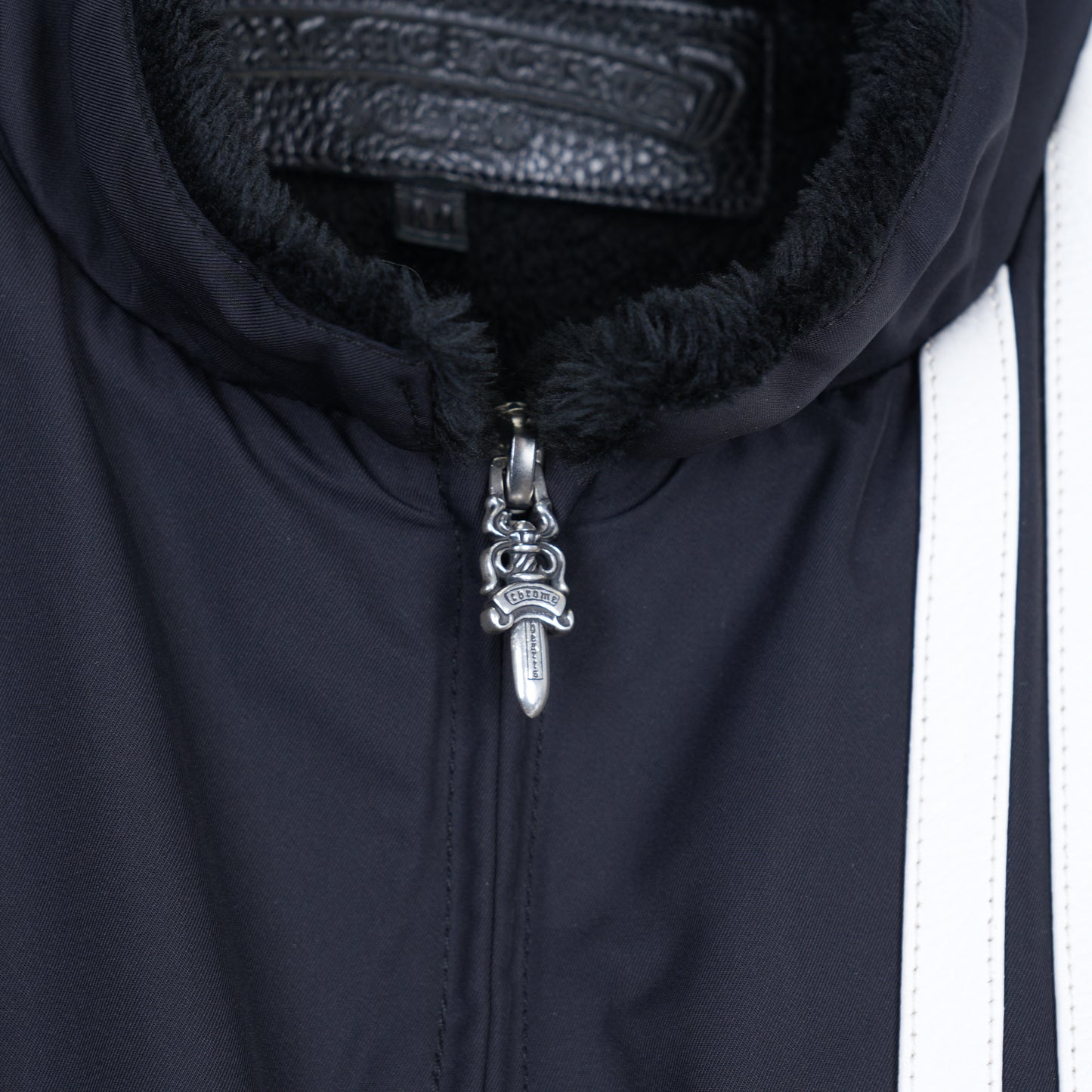 CHROME HEARTS NAVY TRIPLE CROSS COBRA RACING JACKET