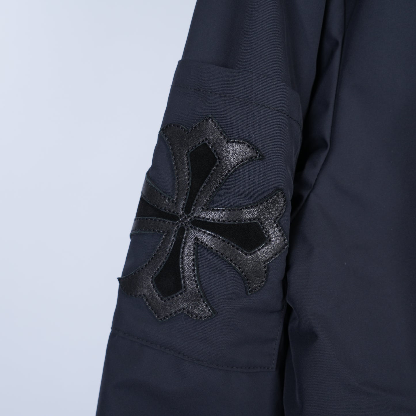 CHROME HEARTS NAVY TRIPLE CROSS COBRA RACING JACKET