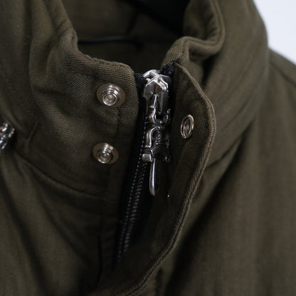 CHROME HEARTS OLIVE HERRINGBONE GOOSE DOWN PUFFER