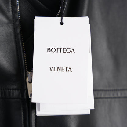 BOTTEGA VENETA INTRECCIATO TRIMMED LEATHER BLOUSON JACKET
