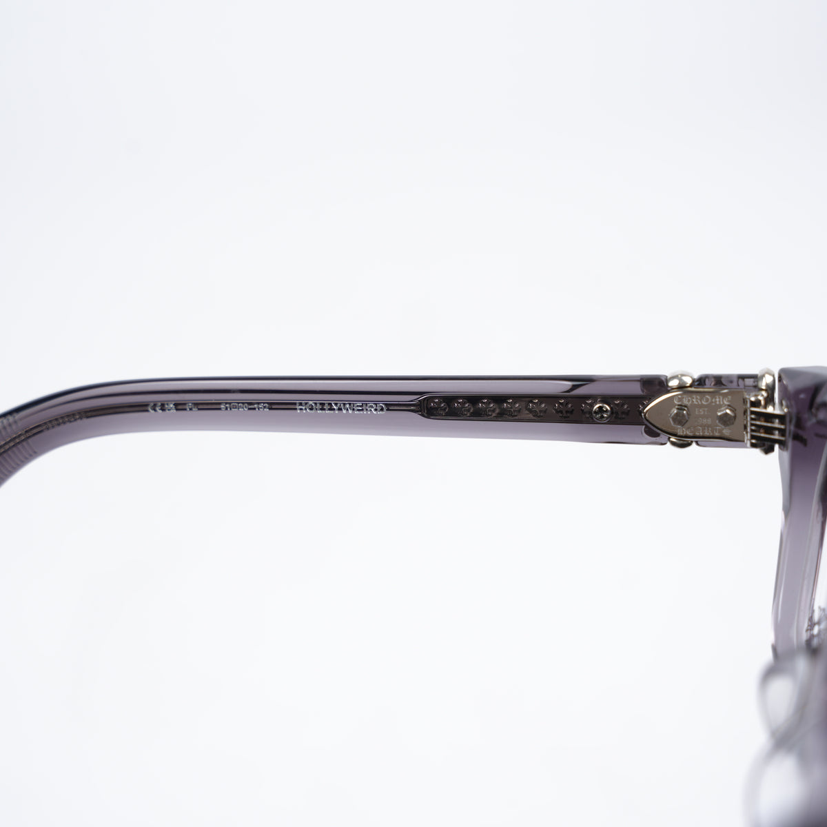 CHROME HEARTS CLEAR PURPLE HOLLYWEIRD GLASSES