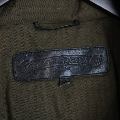 CHROME HEARTS OLIVE HERRINGBONE GOOSE DOWN PUFFER