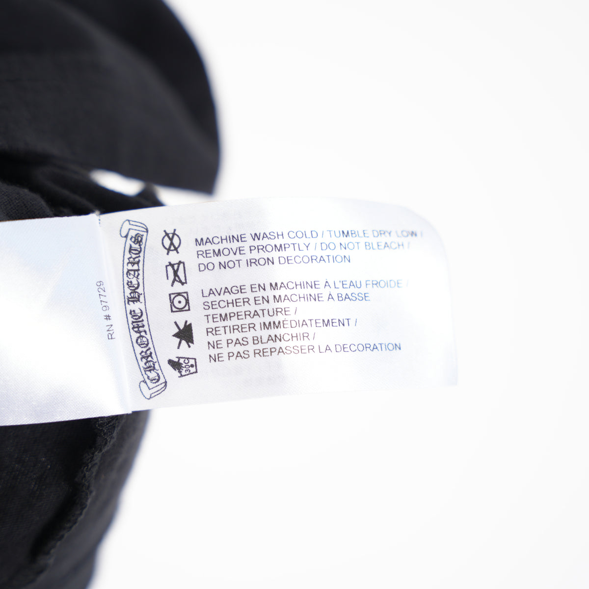 CHROME HEARTS SCRIPT NECK HORSESHOE LOGO POCKET TEE
