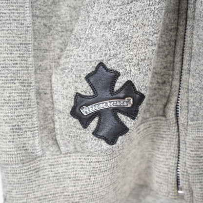 CHROME HEARTS LEATHER HORSESHOE PATCH DAGGER ZIP UP