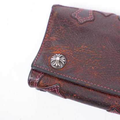 CHROME HEARTS VINTAGE RED CROSS PATCH TRI-FOLD WALLET