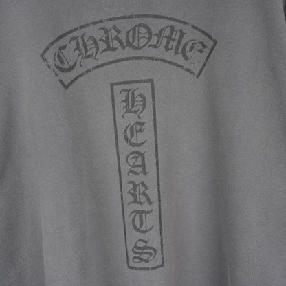 CHROME HEARTS VINTAGE FADED SCRIPT T BAR LOGO ZIP UP HOODIE