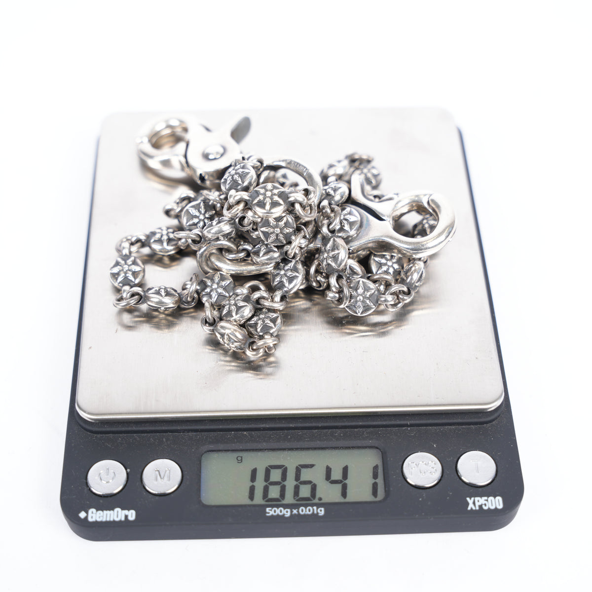 CHROME HEARTS  XL STAR BALL DOUBLE LOBSTER WALLET CHAIN