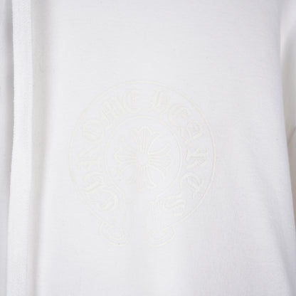 CHROME HEARTS WHITE ON WHITE HORSESHOE PRINT HOODIE