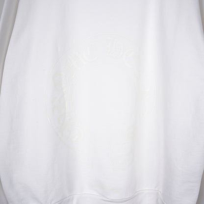 CHROME HEARTS WHITE ON WHITE HORSESHOE PRINT HOODIE