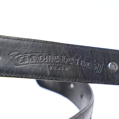 CHROME HEARTS STAR OVAL BUCKLE WITH STAR STUDDED BELT STRAP SZ 32